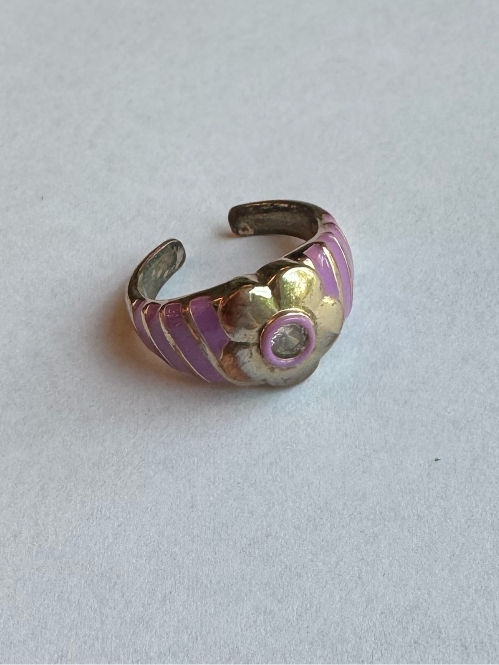 Ettika Adjustable Flower Jewel Purple Ring
